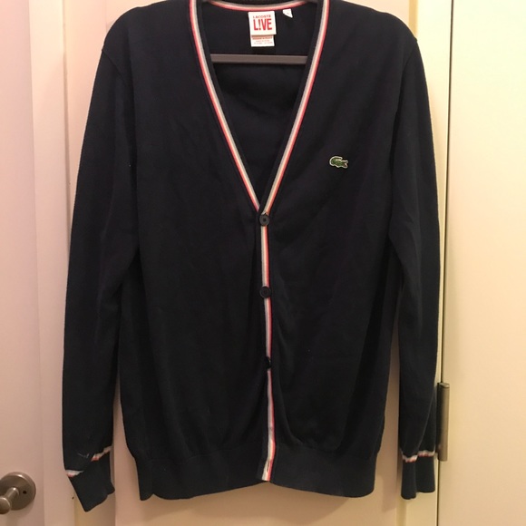 lacoste navy cardigan
